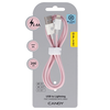 Oem Blavec kabelis Candy braided – USB į Lightning – 2,4A 2 metrai (CCA-UL24P20) rožinės spalvos