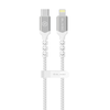 Oem Blavec kabelis Raptor braided – Type C į Lightning – PD 20W 2,4A 3 metras (CRA-CL24WS30) baltos spalvos-sidabrinis