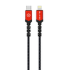 Oem Blavec kabelis Raptor braided – Type C į Lightning – PD 20W 2,4A 0,25 metras (CRA-CL24BR025) juodos spalvos-raudonos spalvos
