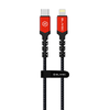 Oem Blavec laidas Raptor pintas – Type C į Lightning – PD 20W 2,4A 2 metrai CarPlay (CRA-CL24BR20) juodas-raudonas