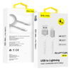 Blavec Cable Raptor pintas – USB į Lightning – 2A 3 metrai CarPlay (CRA-UL2WS30) baltas-sidabrinis