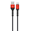 Oem Blavec kabelis Raptor braided – USB į Type C – 3A 1 metras Apple CarPlay/Android Auto (CRA-UC3BR10) juodos ir raudonos spalvos