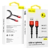 Oem Blavec kabelis Raptor pintas – USB į Lightning – 1,5A 2 metrai (CRA-UL15BR20) juodos-raudonos spalvos