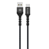 Blavec kabelis Raptor braided – USB į Type C – 3A 2 metras (CRA-UC3BG20) juodos spalvos-pilkos spalvos