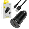 Blavec Automobilinis įkroviklis BS-01A-C Road – USB – QC 3.0 18W su USB į Type C kabeliu (CCBS01ACR-UB) juodos spalvos