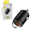 Blavec automobilinis įkroviklis BS-02B Aero – USB + Type C – QC 3.0 18W PD 30W (CCBS02BA-UCB) juodos spalvos