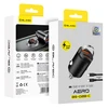 Blavec Automobilinis įkroviklis BS-02B-C Aero – USB + Type C – QC 3.0 18W PD 30W su Type C į Type C kabeliu (CCBS02BCA-UCB) juodos spalvos