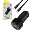 Blavec Automobilinis įkroviklis BS-04B-C Volt – USB + Type C – QC 3.0 18W PD 30W su Type C į Type C kabeliu (CCBS04BCV-UCB) juodos spalvos