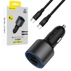 Blavec Automobilinis įkroviklis BS-06D-C Trip – USB + 2xType C – QC 3.0 18W PD 65W su Type C į Type C (CCBS06DCQ-U2CB) juodos spalvos