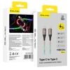Blavec Kabelis Neon – TYP C į Typ C – PD 60W 3A 1 m. (CNE-CC3L1) su RGB