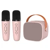 Blavec nešiojama bluetooth kolonėlė WS-07 Karaoke Party – 5W su 2 mikrofonais (WS07-2MP) rožinės spalvos