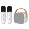 Blavec nešiojama bluetooth kolonėlė WS-07 Karaoke Party – 5W su 2 mikrofonais (WS07-2MW) baltos spalvos