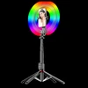 Blavec žiedinis šviestuvas Selfie Aliuminio Aura LED RGB Ring P50 25cm tripod + nuotolinis valdymas + 2,3 metra (RLP50-TRB23) juodos spalvos