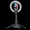 Blavec žiedinis šviestuvas Selfie Aliuminio Aura LED RGB Ring P50 25cm tripod + nuotolinis valdymas + 2,3 metra (RLP50-TRB23) juodos spalvos