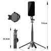 Blavec Selfie Stick Aliuminio Fusion P-06 Magsafe tripod + remote control + holder 1,34 metres (SSFP06-MTRHB134) juodos spalvos