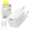 Blavec Wall charger BC-6 GaN4 – Type C – PD QC 33W 3A with Type C to Type C cable (TCBC6G4-CW333A+CC) baltas