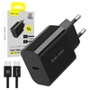 Blavec Wall charger BC-9 – Type C – PD 20W 3A with Type C to Type C cable (TCBC9-CB203A+CC) juodos spalvos