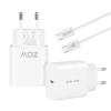 Blavec Wall charger BC-9 – Type C – PD 20W 3A with Type C to Type C cable (TCBC9-CW203A+CC) baltas