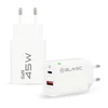 Blavec laidinis įkroviklis BC-5 GaN – USB + Typ C – PD QC 45W 3A (TCBC5G-UCW453A) baltos spalvos
