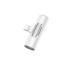 Adapteris Borofone BV7 iš Lightning į Lightning + 3,5mm baltas
