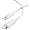 Borofone BX123 Leya duomenų perdavimo ir įkrovimo kabelis | USB-C į USB-C | PD | 60W | 1 m | balta