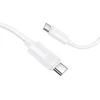 Borofone BX123 Leya duomenų perdavimo ir įkrovimo kabelis | USB-C į USB-C | PD | 60W | 1 m | balta