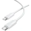 Borofone BX123 Leya duomenų perdavimo ir įkrovimo kabelis | USB-C į USB-C | PD | 60W | 1 m | balta