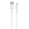 USB kabelis Borofone BX30 microUSB 1.0m silikoninis baltas