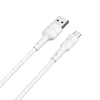 USB kabelis Borofone BX30 microUSB 1.0m silikoninis baltas