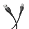 Borofone kabelis BX51 Triumph – USB į Type C – 3A 1 metras juodos spalvos