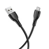 Oem Borofone Kabelis BX51 Triumph – USB į Micro USB – 2,4A 1 metras juodos spalvos