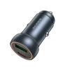 Borofone automobilinis įkroviklis BZ32A Fresh - USB + Type C - QC 3.0 PD 30W pilkos spalvos