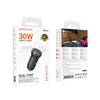 Borofone automobilinis įkroviklis BZ32A Fresh - USB + Type C - QC 3.0 PD 30W pilkos spalvos