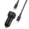 Oem Borofone Car charger BZ34A Cloud – Type C – PD 20W with Type C to Lightning juodas