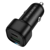 Borofone automobilinis įkroviklis BZ34B Cloud - USB + Type C - QC 3.0 PD 38W juodos spalvos