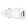Borofone automobilinis įkroviklis BZ34B Cloud – USB + Type C – QC 3.0 PD 38W baltas
