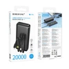 Borofone Power Bank 20000mAh BJ79A Clever – USB – with Type C and Lightning cables juodos spalvos