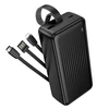 Borofone Power Bank 30000mAh BJ79B Clever – USB – with Type C and Lightning cables juodos spalvos