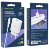 Dėklas Oem Borofone Laidinis įkroviklis BN1 Innovative – USB – 2,1A su USB į Type C baltos spalvos