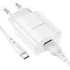 Dėklas Oem Borofone Laidinis įkroviklis BN1 Innovative – USB – 2,1A su USB į Type C baltos spalvos