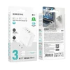 Oem Borofone Laidinis įkroviklis BN11 Imperial – USB + 2xType C – QC 3.0 PD 100W su Type C į Type C kabeliu baltos spalvos