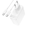 Oem Borofone Laidinis įkroviklis BN11 Imperial – USB + 2xType C – QC 3.0 PD 100W su Type C į Type C kabeliu baltos spalvos