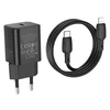 Oem Borofone Laidinis įkroviklis BN13 Safety GaN – Type C – PD 30W su Type C į Lightning kabeliu juodos spalvos
