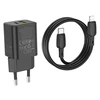 Oem Borofone Laidinis įkroviklis BN14 Royal GaN – USB + Type C – QC 3.0 PD 30W su Type C į Lightning kabeliu juodos spalvos