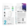 Borofone Laidinis įkroviklis BN14 Royal GaN – USB + Type C – QC 3.0 PD 30W su Type C į Lightning kabeliu baltos spalvos