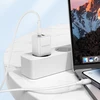 Borofone Laidinis įkroviklis BN14 Royal GaN – USB + Type C – QC 3.0 PD 30W su Type C į Lightning kabeliu baltos spalvos