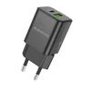Borofone Laidinis įkroviklis BN14 Royal GaN – USB + Type C – QC 3.0 PD 30W juodos spalvos