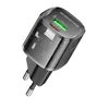 Oem Borofone Laidinis įkroviklis BN17 Sunlight – USB + Type C – QC 3.0 PD 20W 3A juodos spalvos