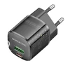 Oem Borofone Laidinis įkroviklis BN17 Sunlight – USB + Type C – QC 3.0 PD 20W 3A juodos spalvos