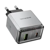 Oem Borofone Laidinis įkroviklis BN20 Lena – USB + Type C – PD 35W pilkos spalvos
